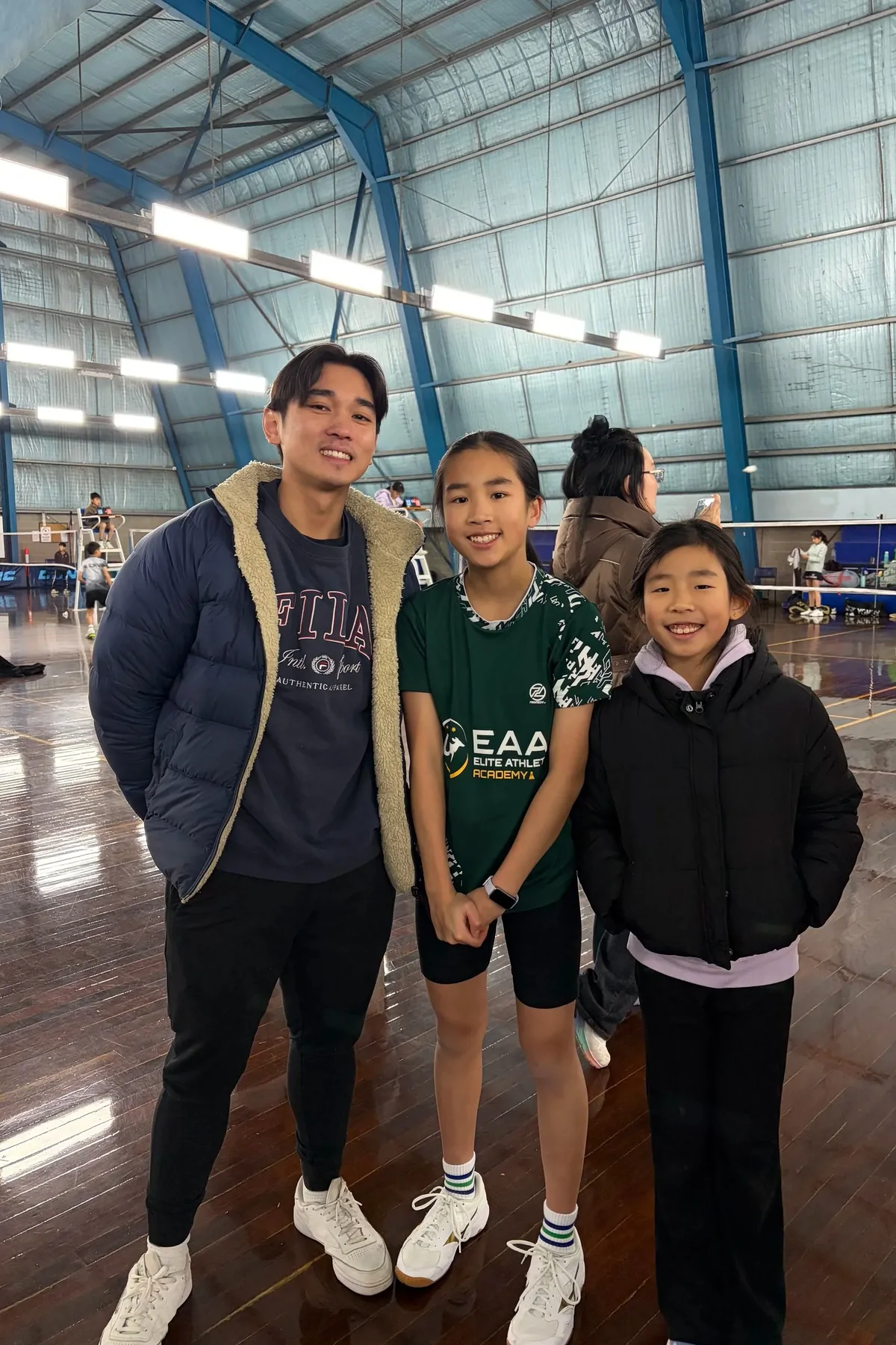 Alison and Leah with their coach